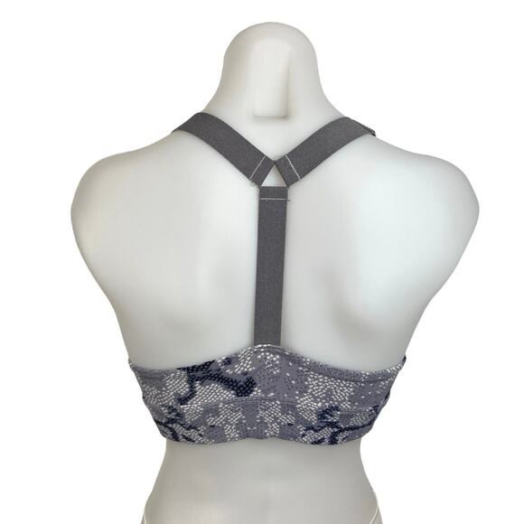 Varley Gray Snakeskin Scoop Neck Racerback Pullover Workout Sports Bra Size S - Picture 2 of 3